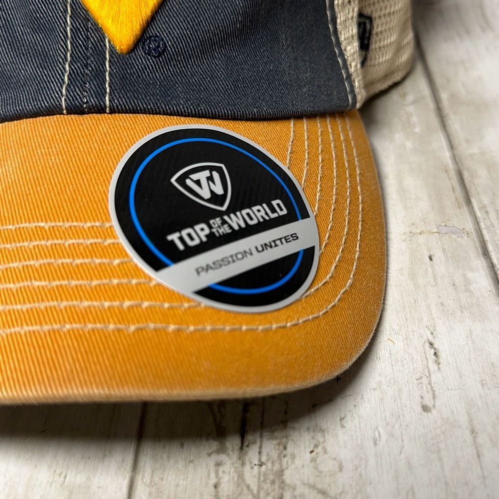 Men's Top of the World Navy West Virginia Mountaineers Offroad Trucker Adjustabl - Picture 3 of 11